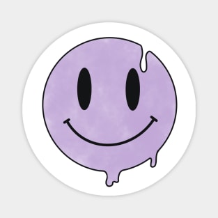 Purple Dripping Smiley Face Magnet